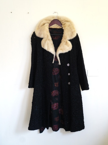 Stunning black astrakhan fur - black,
