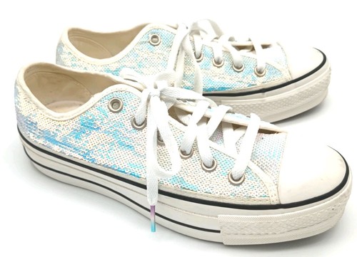 Converse sequin trainers - trainers, pearl
