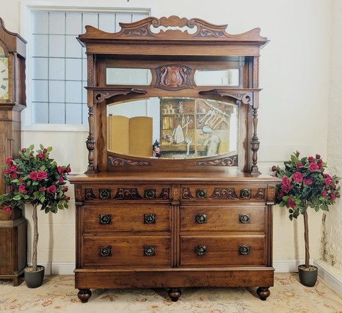 Victorian carved solid walnut - solid,