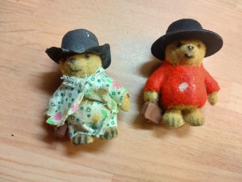 Mini flocked paddington bears - paddington,