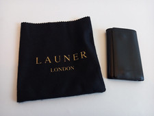 Launer London Six-hook Leather Key case with zip Black