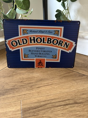 Old holborn tobacco steel sign - steel,