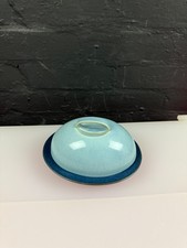 Denby Blue Jetty Handled Covered / Lidded Oval Butter Dish 1st Quality RARE