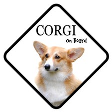 WELSH CORGI Dog On Board Car Sign With Sucker Sticker Decal