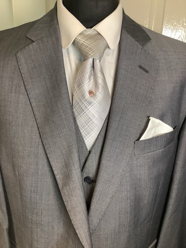 Mens three piece suit grey - suit,