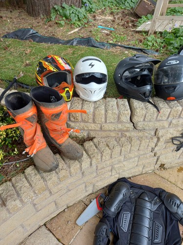 Moterbike helmet and boots - boots,