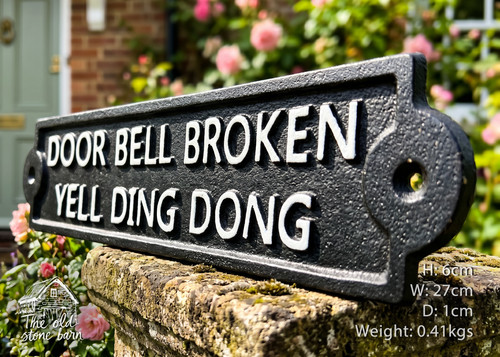 Real cast iron humorous plaque - iron,