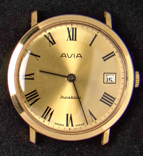Avia gold tone roman - gold-tone, numerals