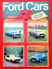 1976 FORD CARS Brochure - Escort Cortina Mk4 Capri Granada Ghia Coupe MINT!