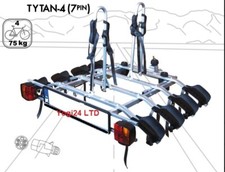 Super Deal ! Titan 4 Bike Rack Cycle Carrier on Tow bar 7pin (75kg capacity)