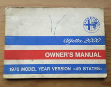 1976 Alfa Romeo Alfetta GT 2000 Fastback Coupe Owner Operator Manual User Guide