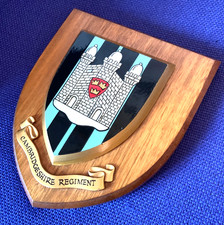 Cambridgeshire Regiment Arms Armorial Plaque Wall Hanging Militaria