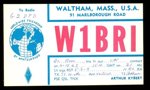 Qsl card radio - x, usa