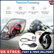 UK 7/8" Motorcycle Rear View Side Mirrors For Suzuki Honda ATV Bike Handle Bar