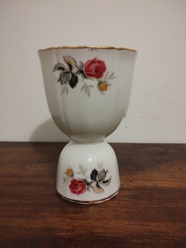 Vintage floral double egg cup - vintage,