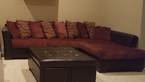 Sectional leather fabric couch - fabric,