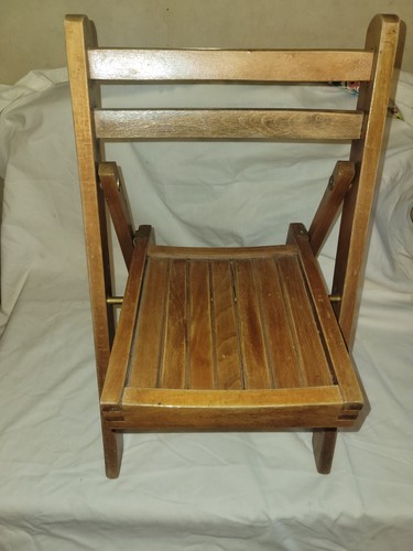 Vtg wooden slat childs folding - childs,