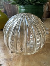 Vintage ribbed Glass Pendant 6 inch Globe Shade with 1 &3/4 inch Opening