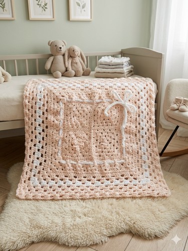 Granny square crochet baby - square,