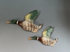Vintage Keele Street Pottery Flying Ceramic Ducks Mallards Wall Plaques