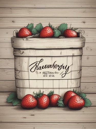 Strawberry basket farmhouse - strawberry,