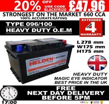 FORD TRANSIT DIESEL CAR BATTERY 096 100 12V HEAVY DUTY SEALED 2.0 2.4 TD TDCI ££
