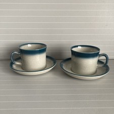 WEDGWOOD BLUE PACIFIC OVEN TO TABLEWARE CUP AND SAUCER X2