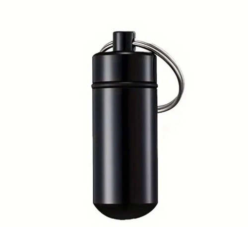 Black metal pill holder - holder, small