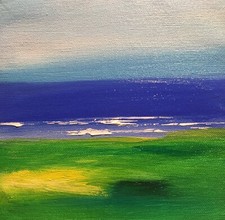 Original Painting Contemporary Modern Original Gallagher Collectible Blue Green