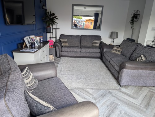 Scs grey piece sofa suite - 3,