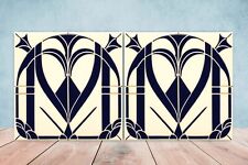 Art Deco Design Ceramic tiles -Set of 2 Art Deco Wall Decor Tiles, Art Deco tile