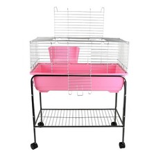 Rabbit Guinea Pig Bunny Indoor Big Large Cage 100cm Pink Single Tier