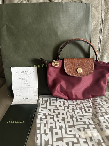 Longchamp small burgundy nylon - burgundy,