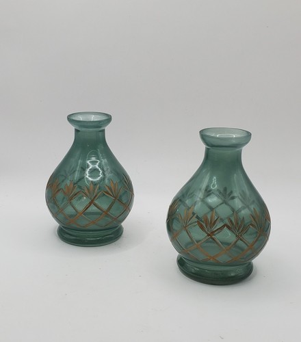 Green teal glass - green, bottles
