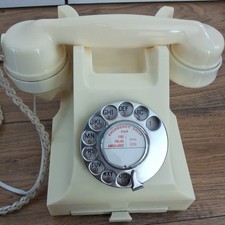 Vintage Art Deco Bakelite Cream Pyramid Telephone