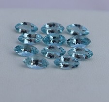 8x4 MM 5.9 Carat Natural Light Blue Aquamarine Marquise Cut 11 Piece Eye Clean
