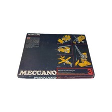Vintage Meccano Construction Set No 3 Box & Manual 200 Parts / 32 Models 1976
