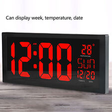 Digital Wall Clock Large Display with Time Date Temperature LED Digital