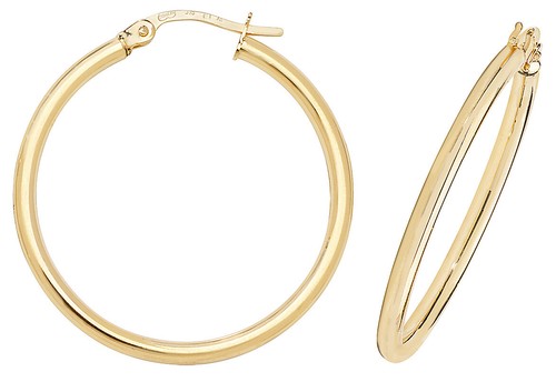 9ct gold hoop - 9ct, earrings