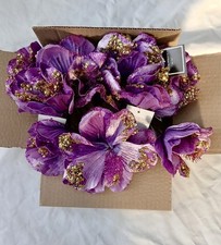 JobLot Christmas Tree Decoration Flowers Purple Wedding Event Clearance BARGAIN 