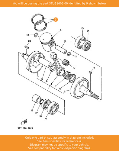 Yamaha piston ring set - ring,