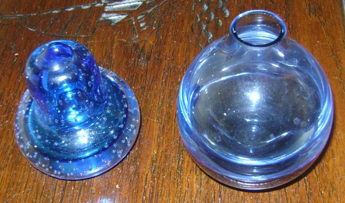 Blue studio glass - glass, vase