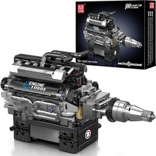 Mould King V12 Engine Building Blocks Set, 10205 Engine Model That Runs, Mini E