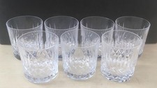Set of 7 Edinburgh Crystal Whisky Glasses in the Appin Pattern.