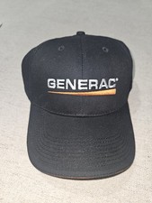 NWOT Generac Generator Hat Cap Black Strapback Hook & Loop