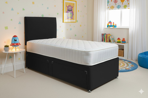 Plush single divan bed - divan, 3ft