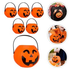  6 Pcs Party Decorations Halloween Supplies Candy Buckets Orange Pumpkin