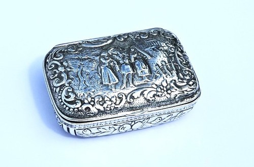 Antique dutch silver snuff - dutch,