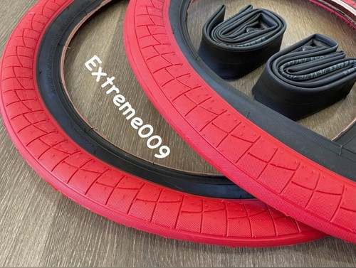 Thick bmx red - red, tires