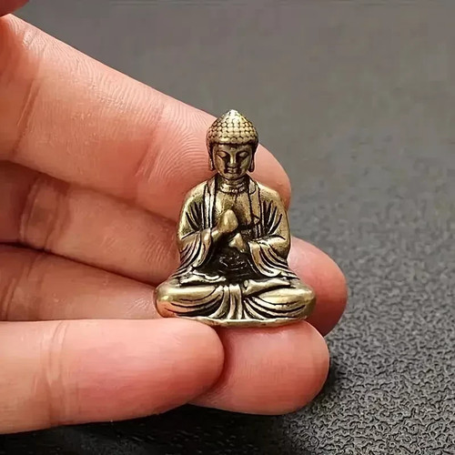 Solid brass buddha statue - buddha,